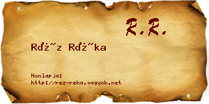 Réz Réka névjegykártya
